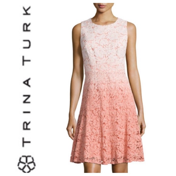 Trina Turk Dresses Grapefruit Ombr Lace Carpenteria Dress Poshmark